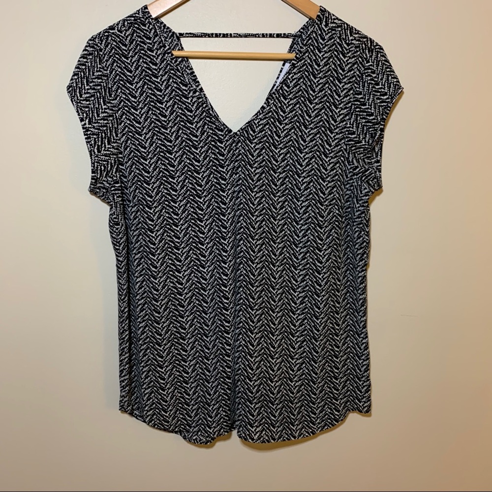 Black and White Blouse